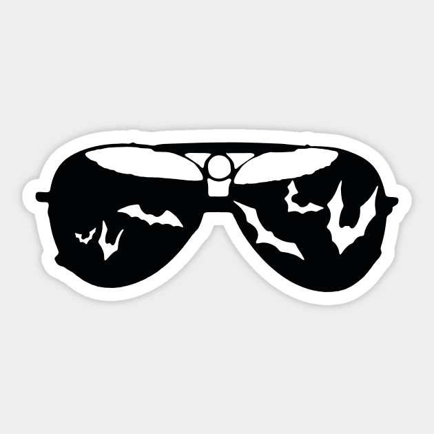 Bat Country Aviators Sticker by LordNeckbeard